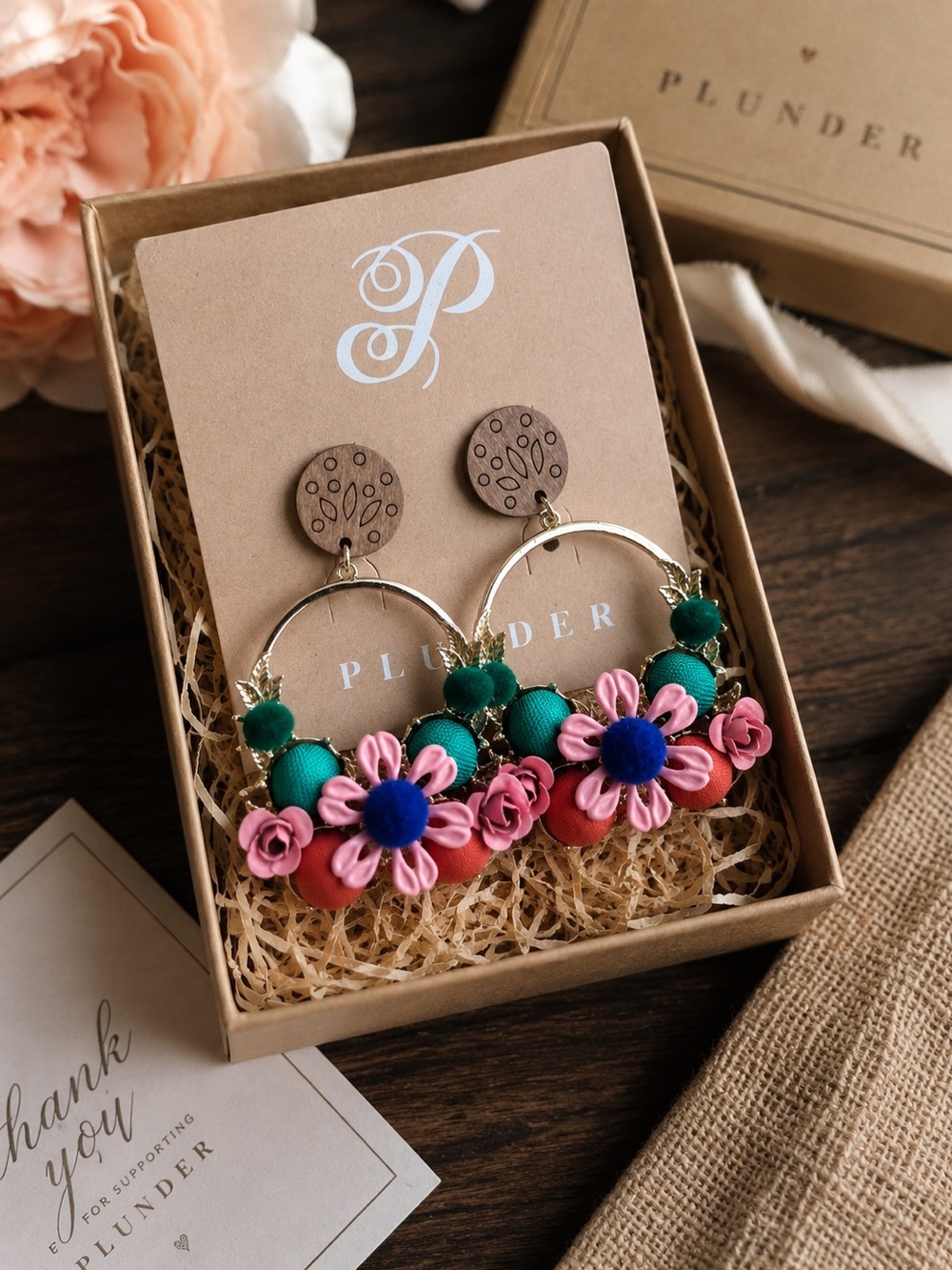 Plunder Blossom Floral Hoop Earrings